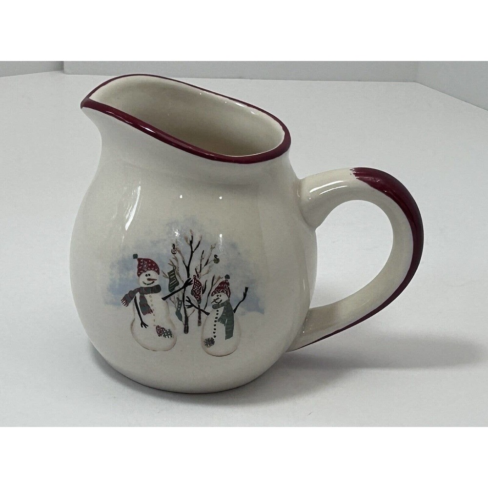 Royal Seasons Stoneware Creamer 10 ounce‎ Christmas Winter Snowman